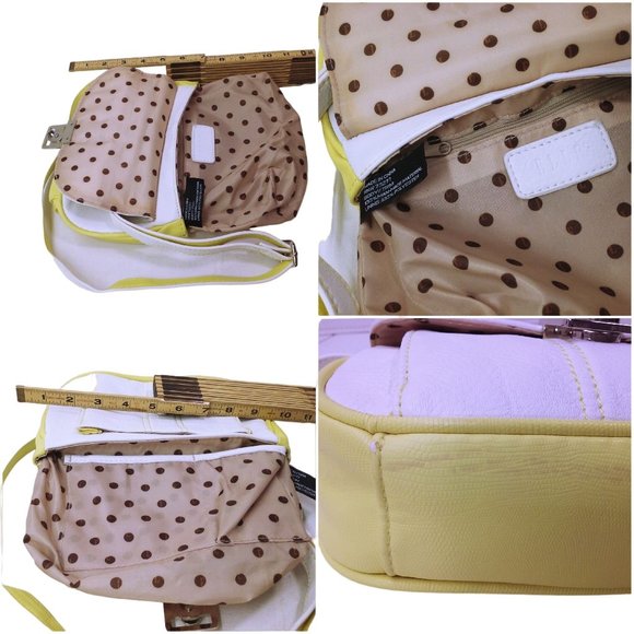 Elle Vegan Pleather Crossbody Shoulder Bag Purse 8x6 Logo Magnetic Pockets Zips - Picture 10 of 11